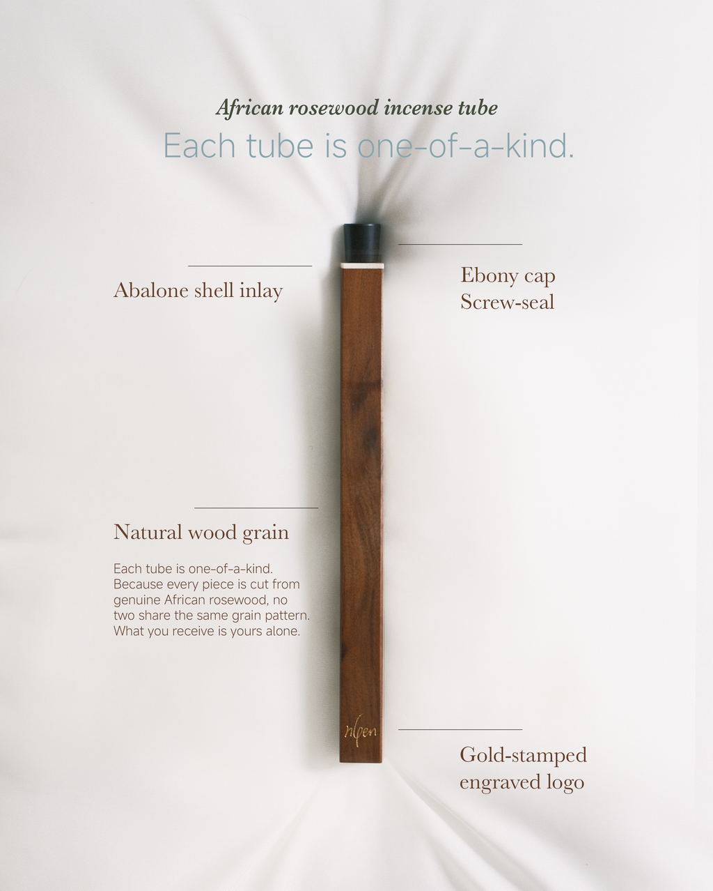 nipen Rose — 100% Natural Handcrafted Incense with Rosewood Tube